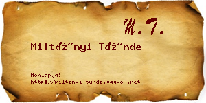 Miltényi Tünde névjegykártya